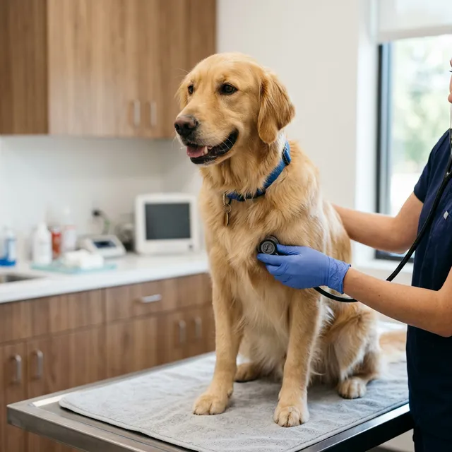 Veterinario revisando a un perro en consulta en Pet Zoone, Puebla
